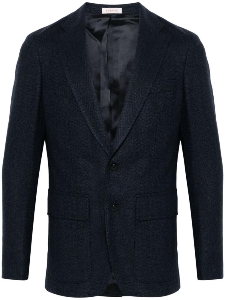 FURSAC herringbone-pattern blazer - Blue Cover