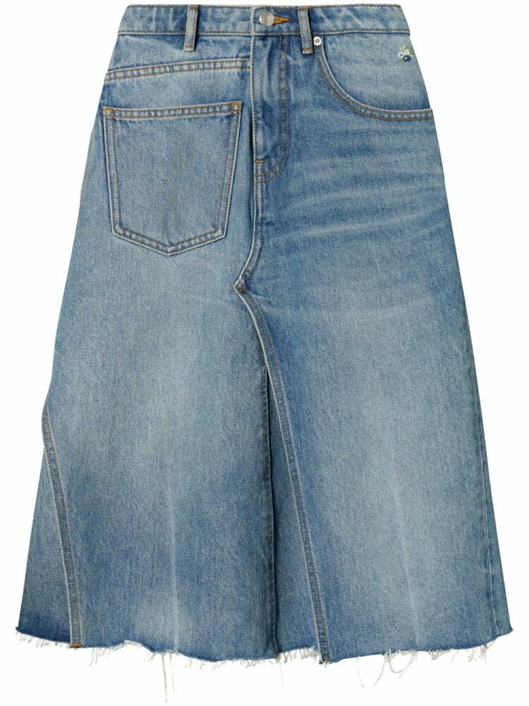 Tory Burch deconstructed-design cotton denim skirt - Blue Cover