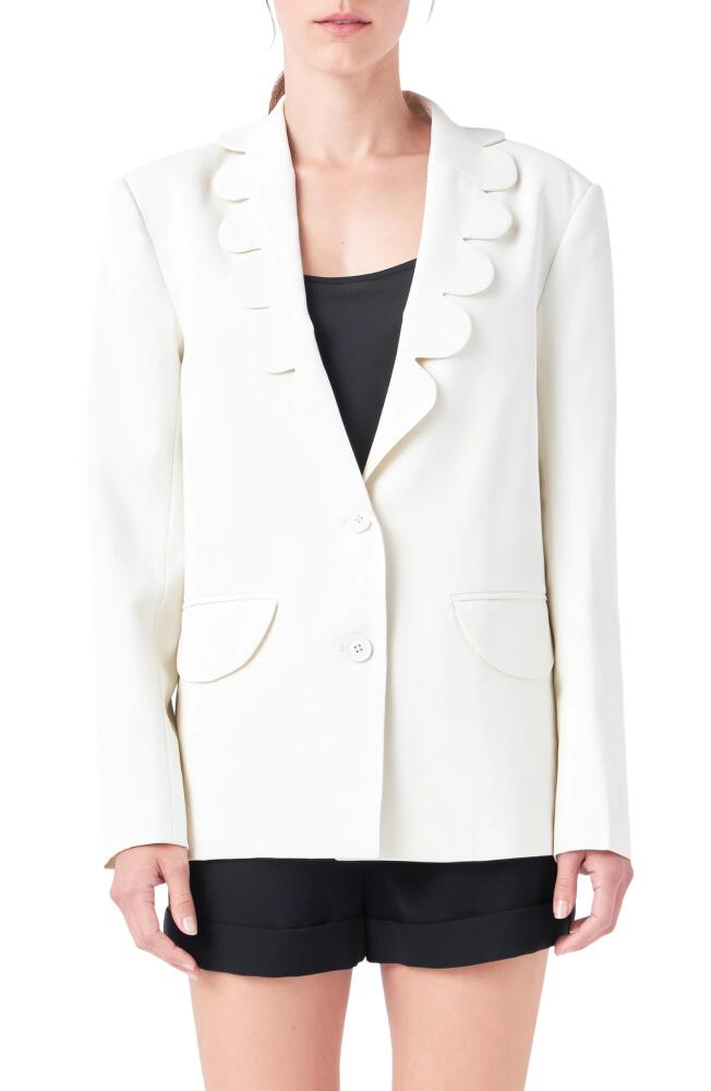 English Factory Scallop Collar Blazer in Cream Cover