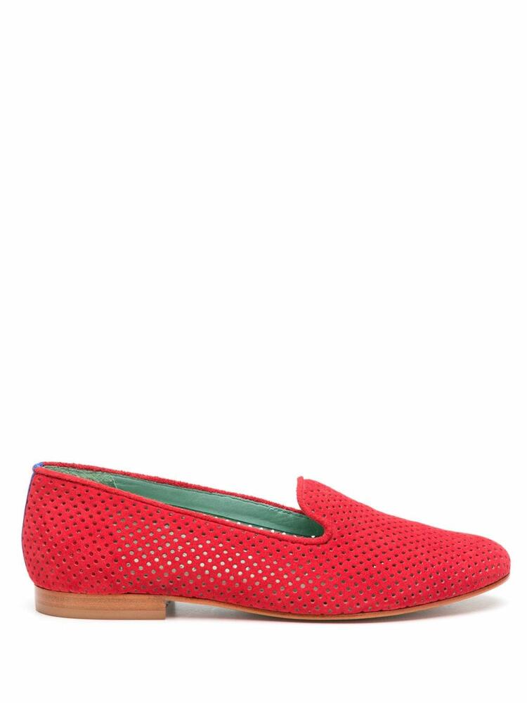 Blue Bird Shoes perforated design loafers - Red Cover