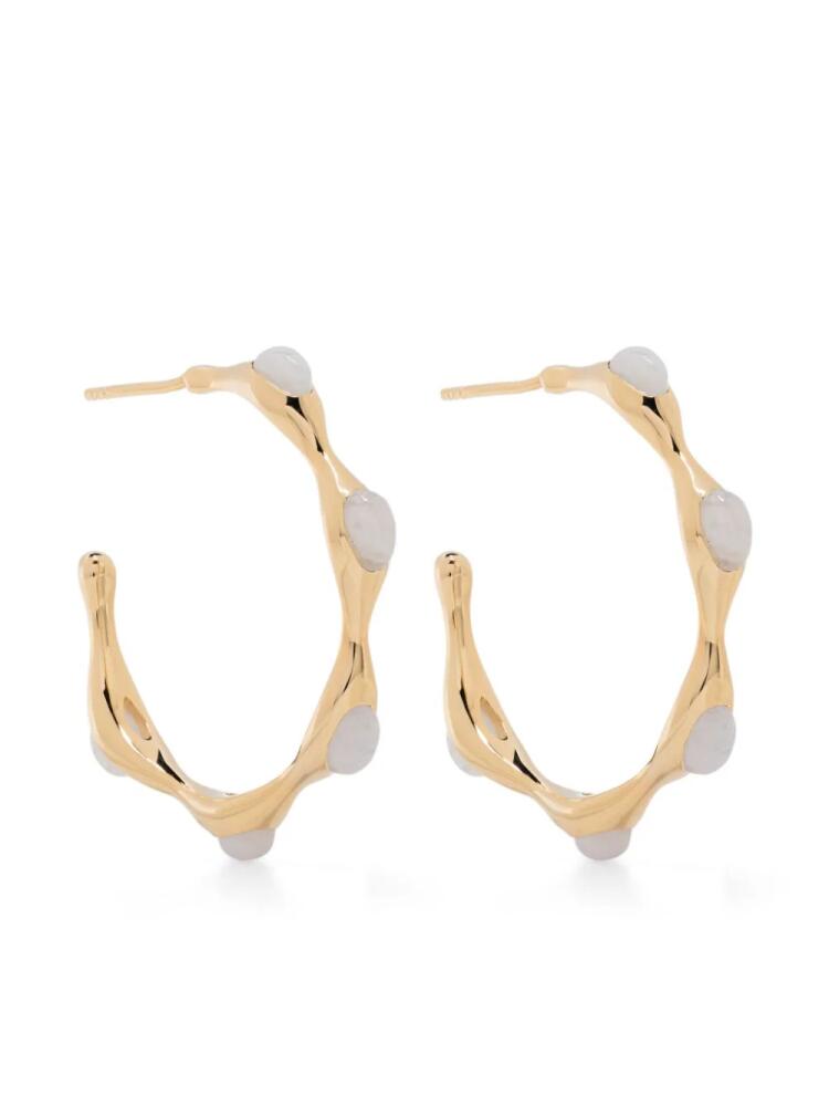 Missoma Magma Rainbow Moonstone hoop earrings - Gold Cover