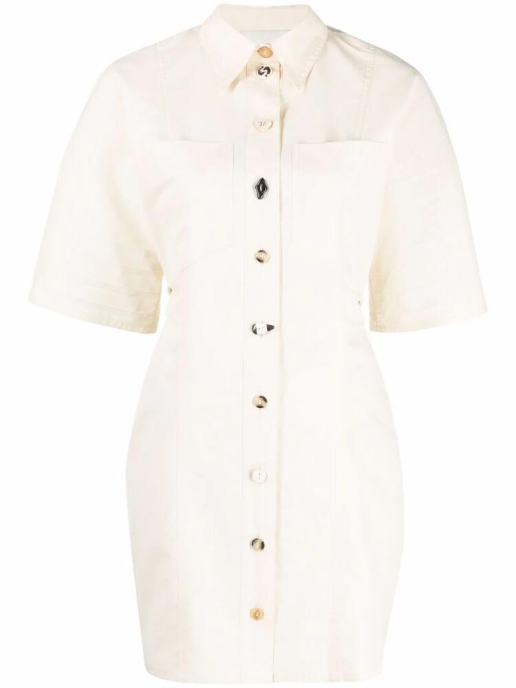 Nanushka short-sleeve shirt dress - Neutrals Cover