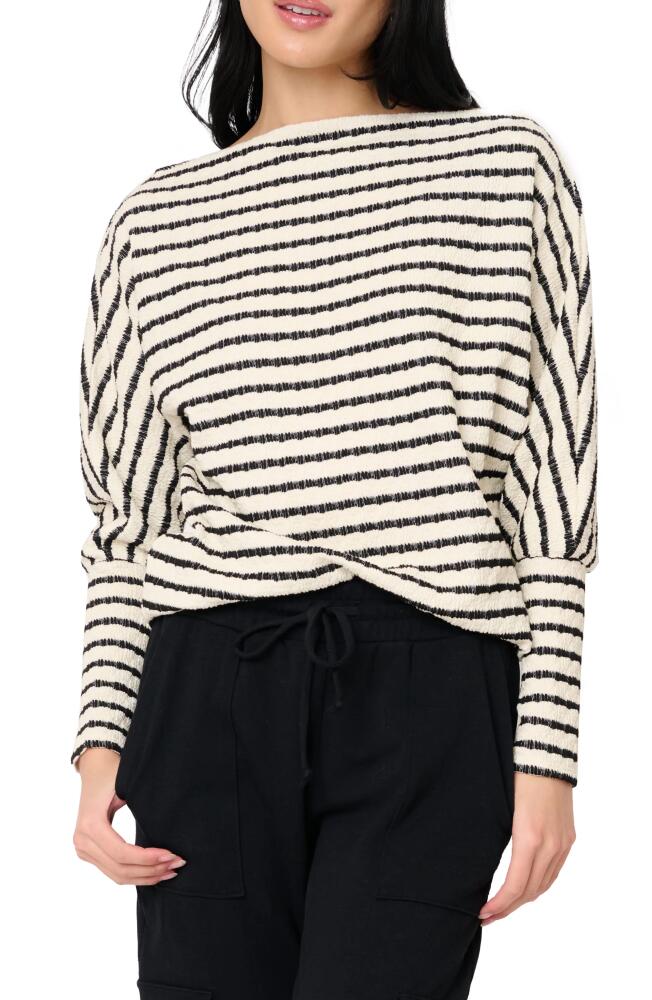 GIBSONLOOK Slouchy Stripe Sweater in Natural/Black Stripe Cover