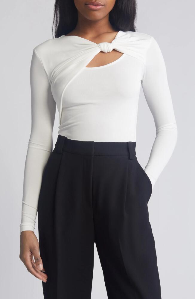 RUE SOPHIE Thessa Knot Detail Long Sleeve Knit Top in Off White Cover