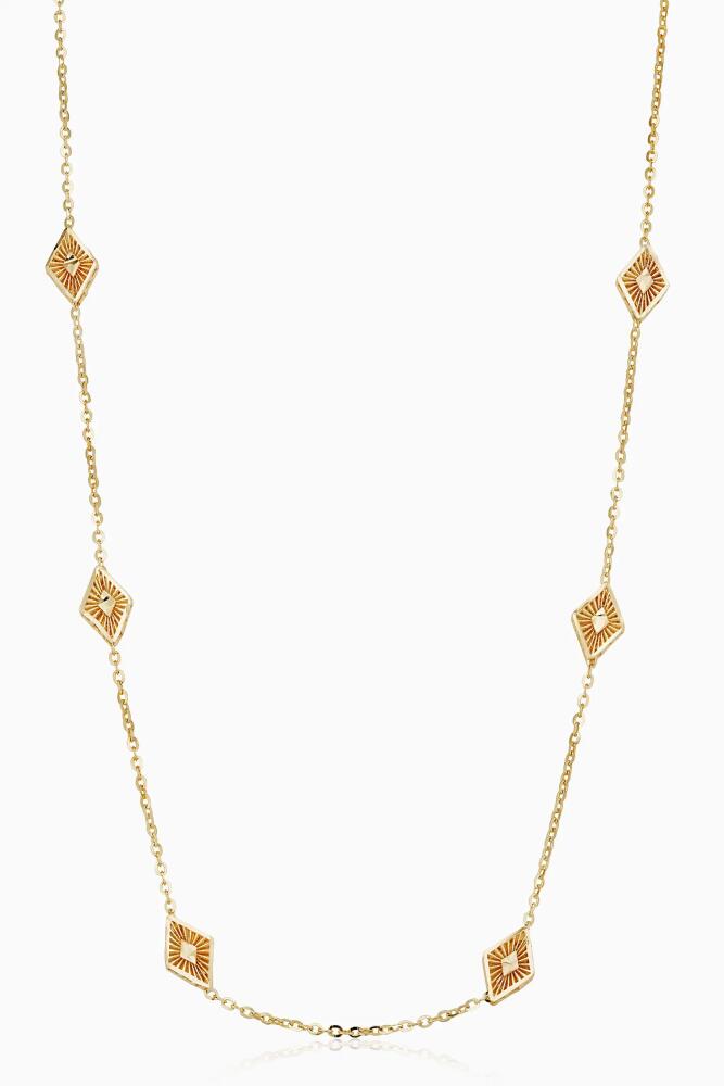 Oradina 14K Yellow Gold Roma Diamond Station Necklace Cover