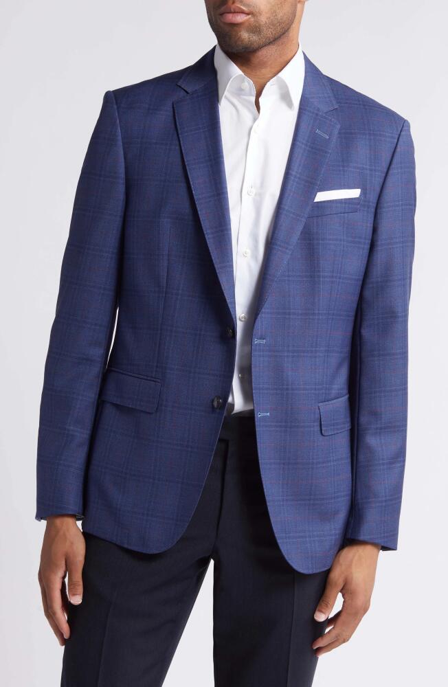 BOSS Hutson Plaid Virgin Wool Sport Coat in Navy Cover