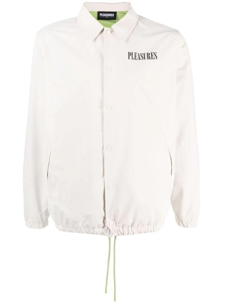 Pleasures logo-print windbreaker - Neutrals Cover