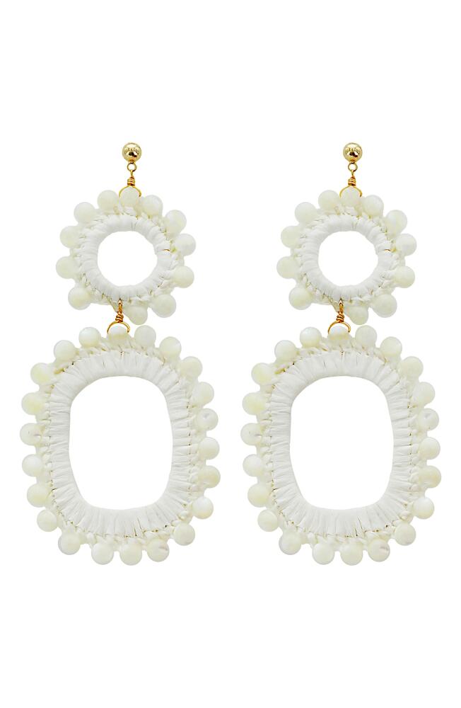 Panacea Shell Bead Statement Earrings in White Cover