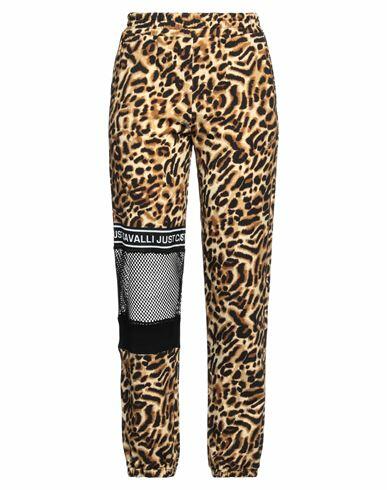 Just Cavalli Woman Pants Camel Cotton, Polyester, Elastane Cover