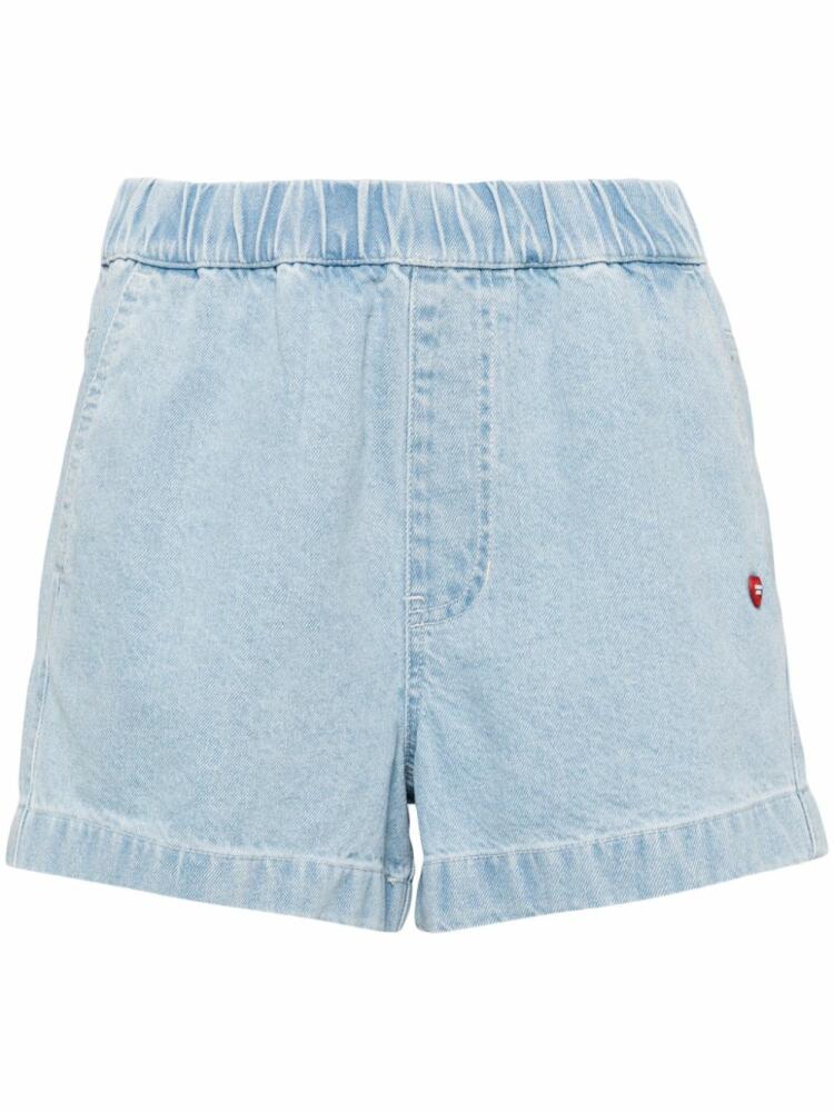 CHOCOOLATE logo patch high-rise shorts - Blue Cover