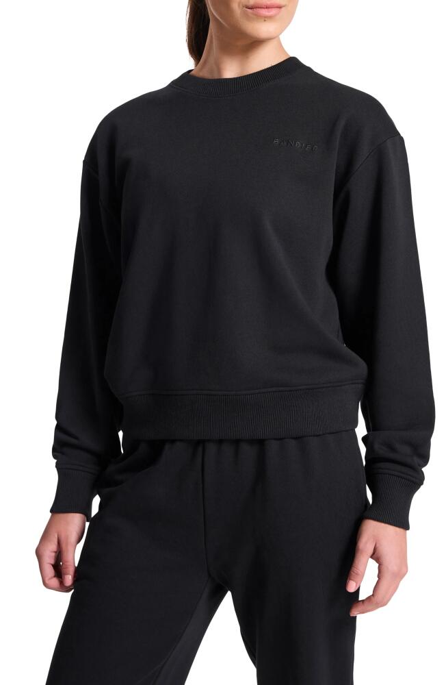 BANDIER Embroidered Logo Crewneck Terry Sweatshirt in Black Cover