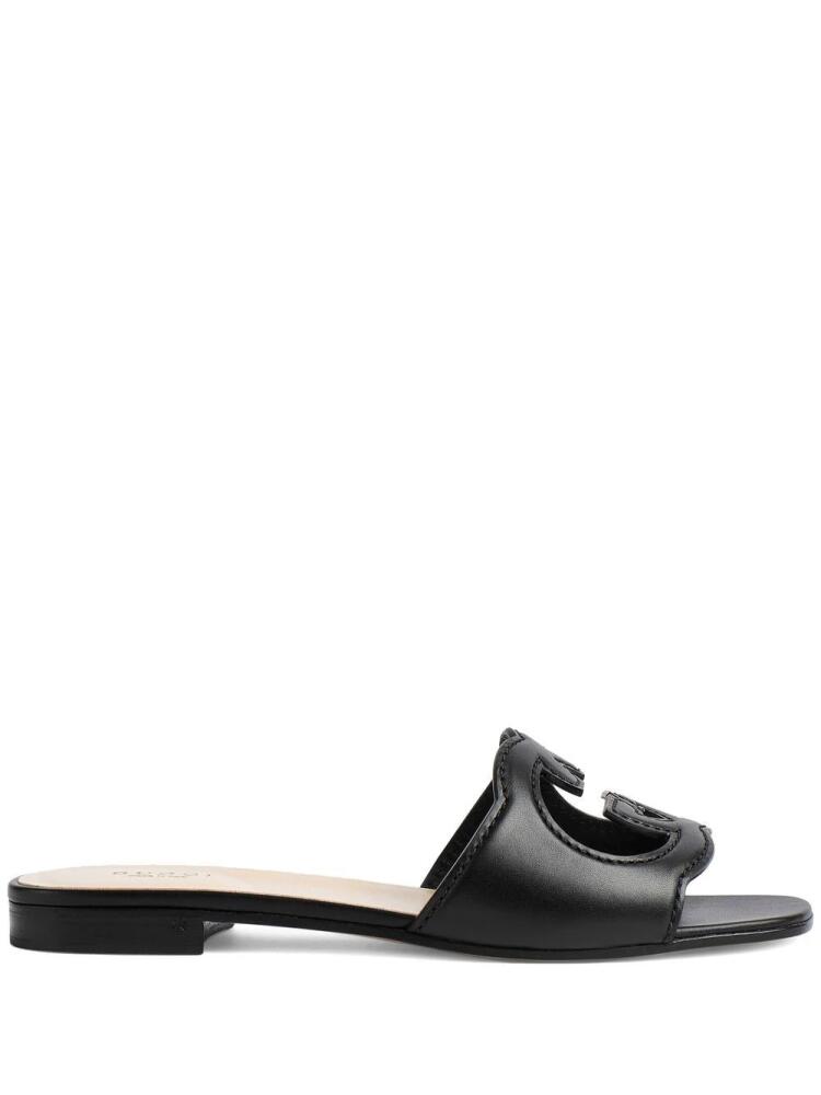 Gucci GG cut-out flat sandals - Black Cover