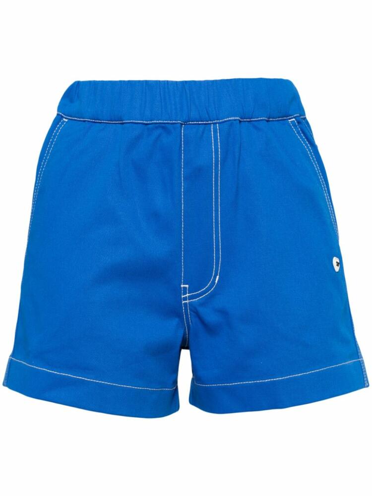 CHOCOOLATE contrasting trim mid-rise shorts - Blue Cover