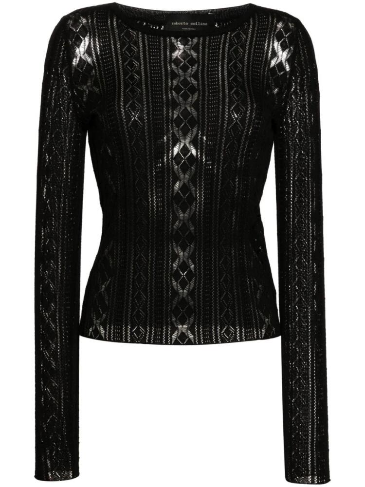 Roberto Collina pointelle-knit cotton jumper - Black Cover