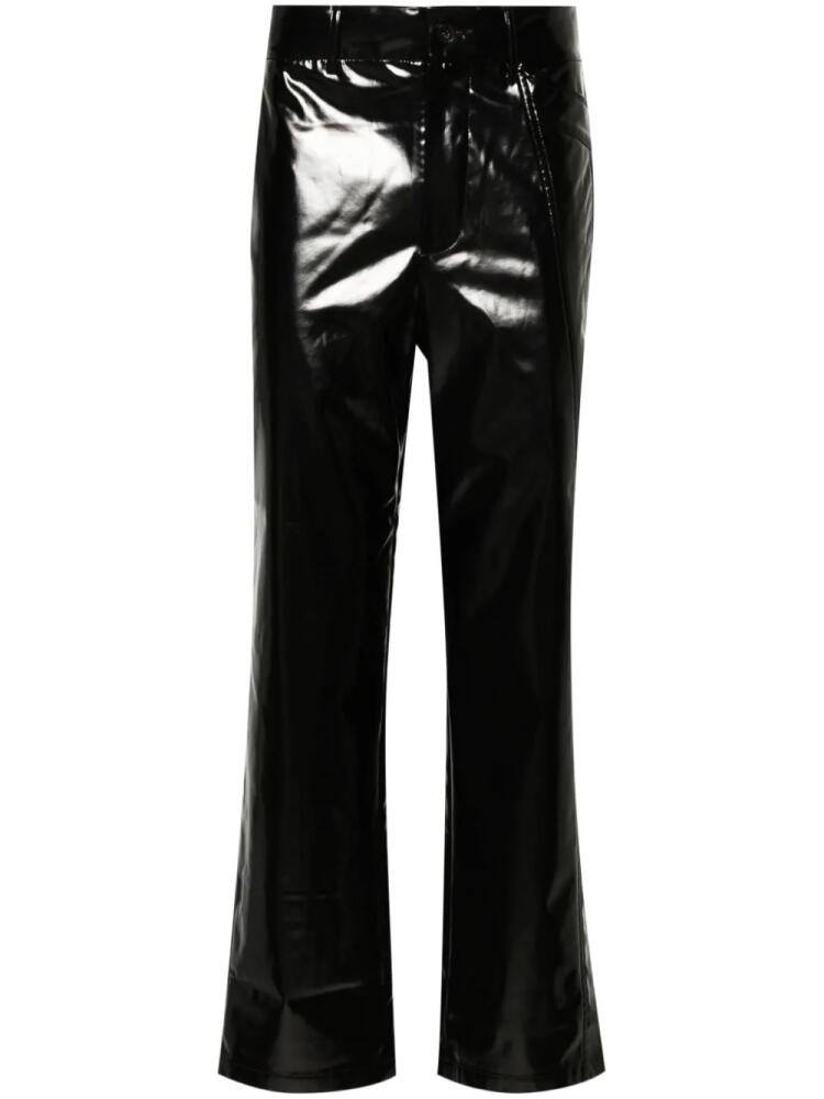 Feng Chen Wang glossy-finish seam-detail trousers - Black Cover