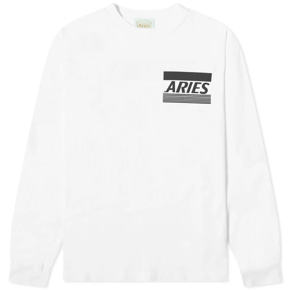 Aries Men's Long Sleeve Credit Card T-Shirt in White Cover