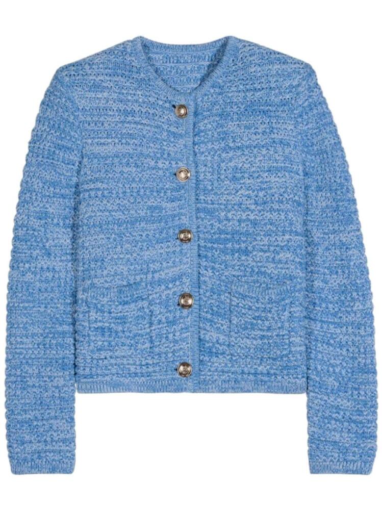 Ba&Sh Guspa mélange-knit cardigan - Blue Cover