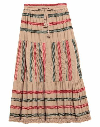 Motel Woman Midi skirt Camel Cotton, Polyester Cover