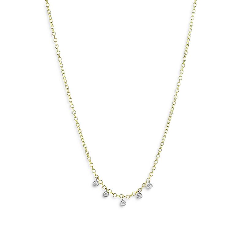 Meira T 14K Yellow Gold Bezel Set Diamond Drop Necklace, 18 Cover