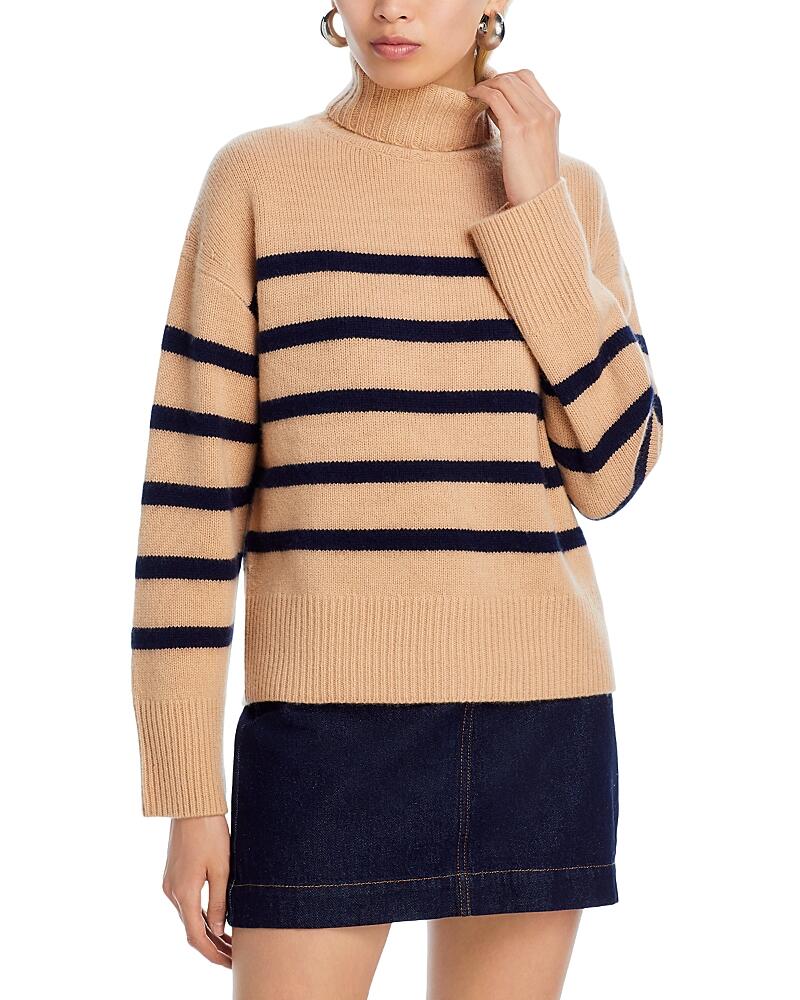 Aqua Cashmere Stripe Turtleneck - Exclusive Cover