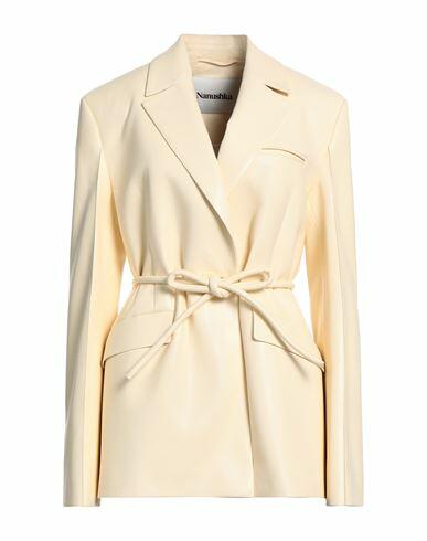 Nanushka Woman Blazer Ivory Polyester, Polyurethane Cover