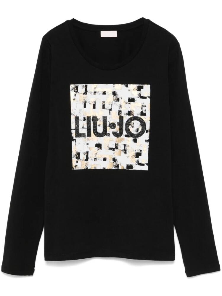 LIU JO rhinestoned T-shirt - Black Cover