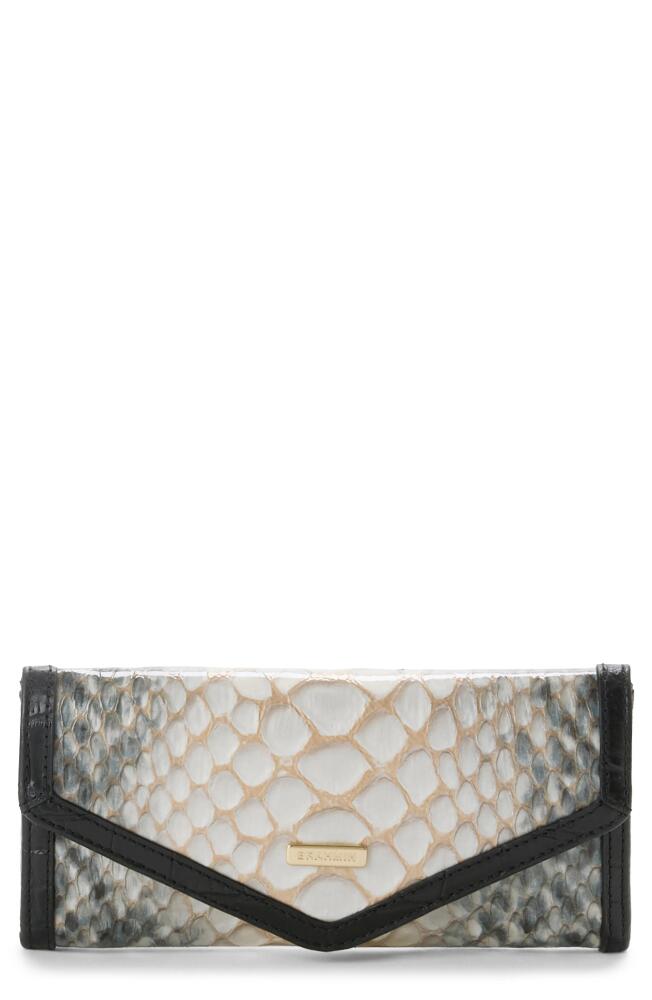 Brahmin Veronica Croc Embossed Leather Envelope Wallet in Black Cover