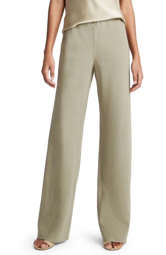 Vince Cotton Blend Wide Leg Pants in Artichoke Cover