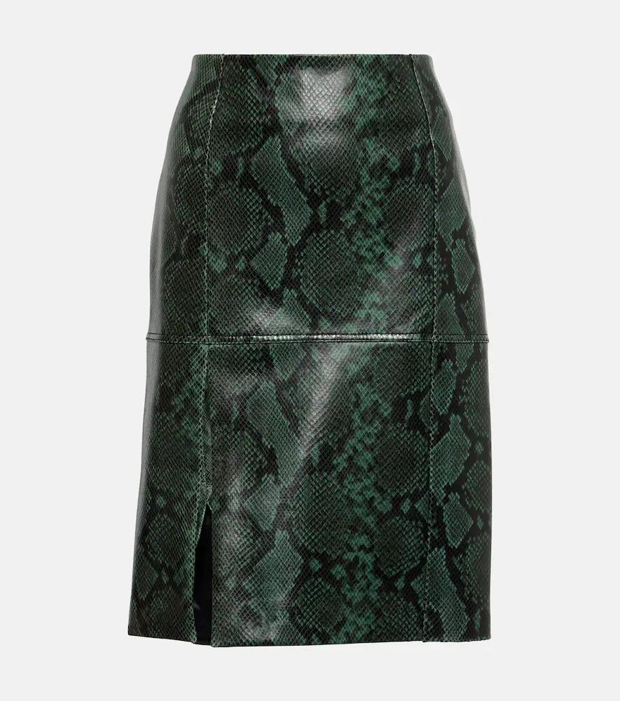 Dorothee Schumacher Urban Jungle snake-print leather midi skirt Cover