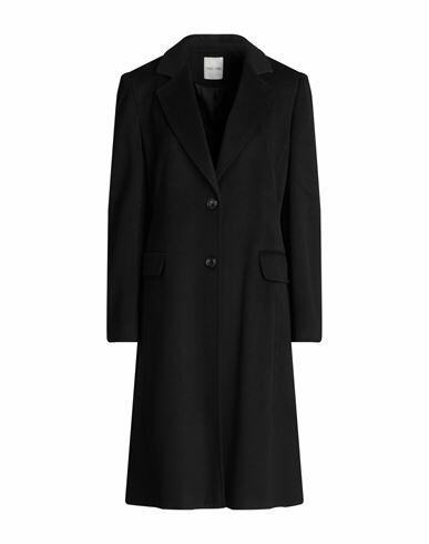 Take-two Woman Coat Black Polyester, Viscose Cover