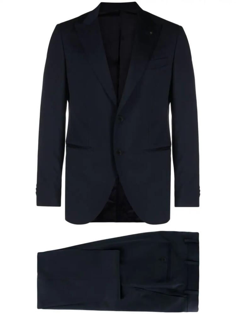 LUIGI BIANCHI MANTOVA single-breasted virgin wool suit - Blue Cover