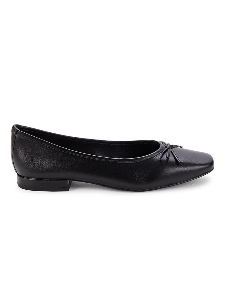 Saks Fifth Avenue Women's Sabine Leather Ballet Flats - Black Cover