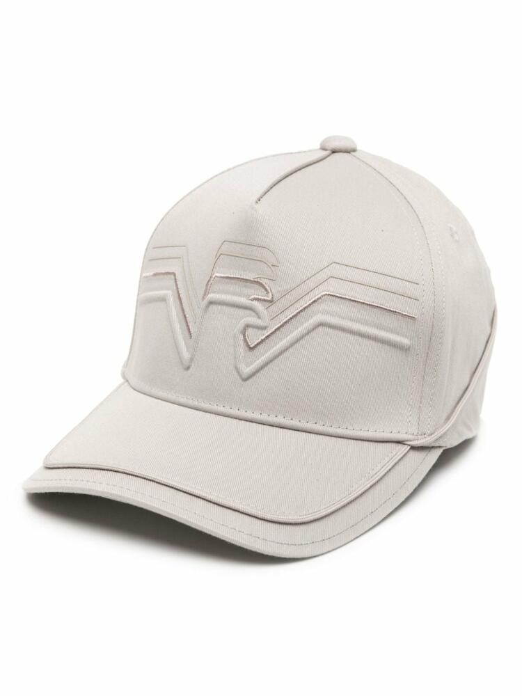 Emporio Armani Eagle-embossed cotton baseball cap - Grey Cover