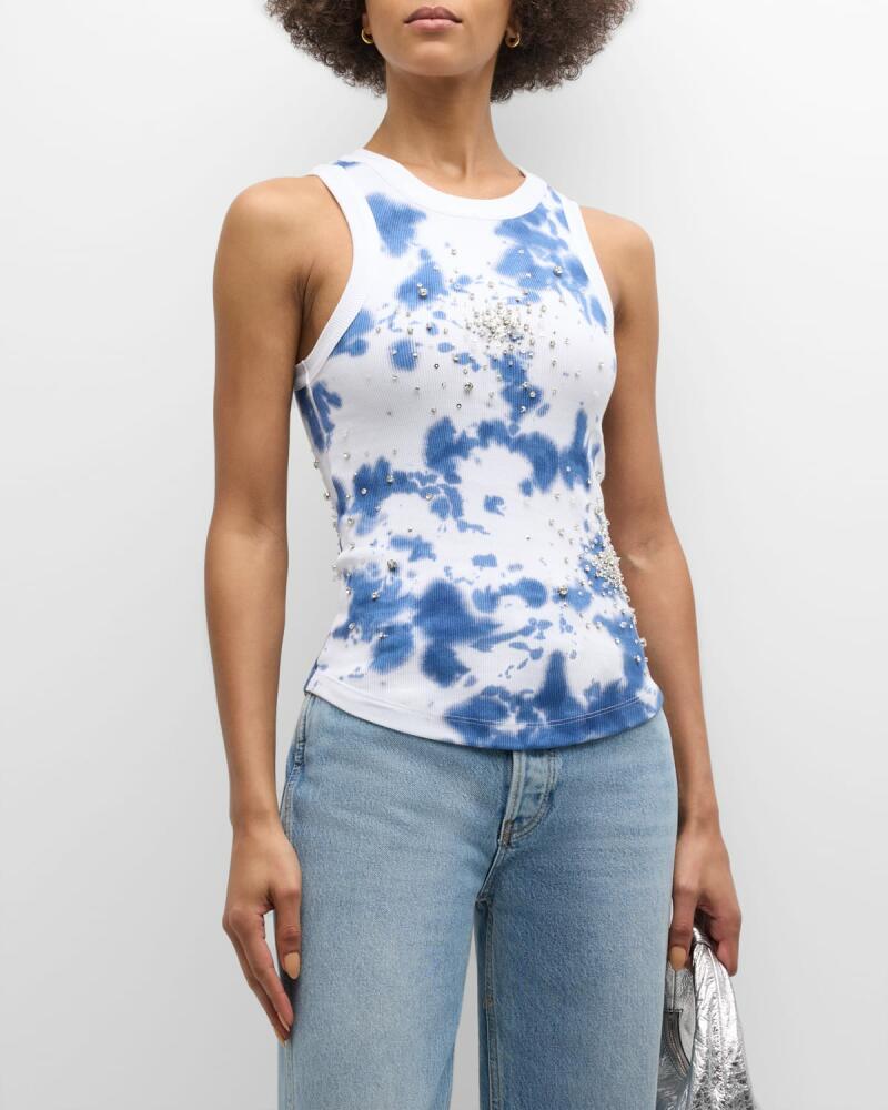 Des Phemmes Tie-Dye Splash Embroidered Tank Top Cover