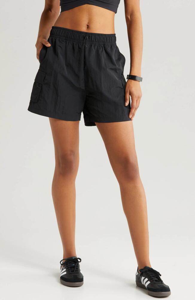 Zella Free Form High Waist Nylon Cargo Shorts in Black Cover