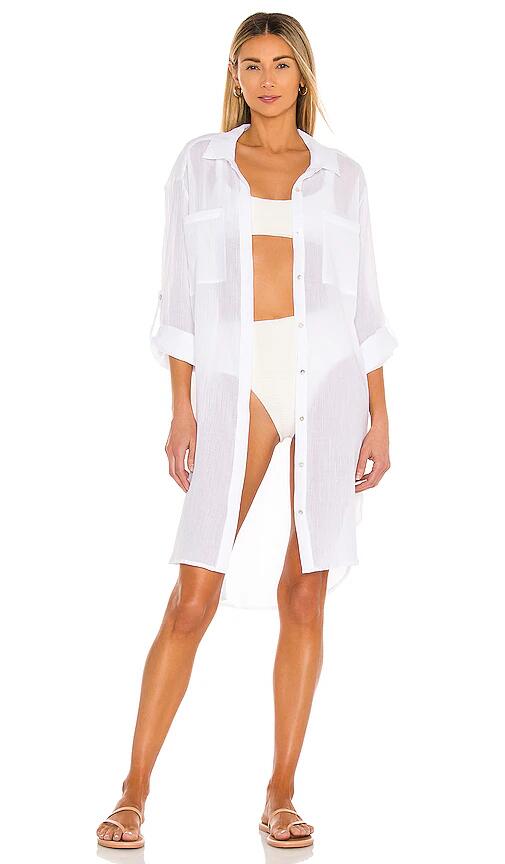 Seafolly Crinkle Twill Beach Tunic in White Cover