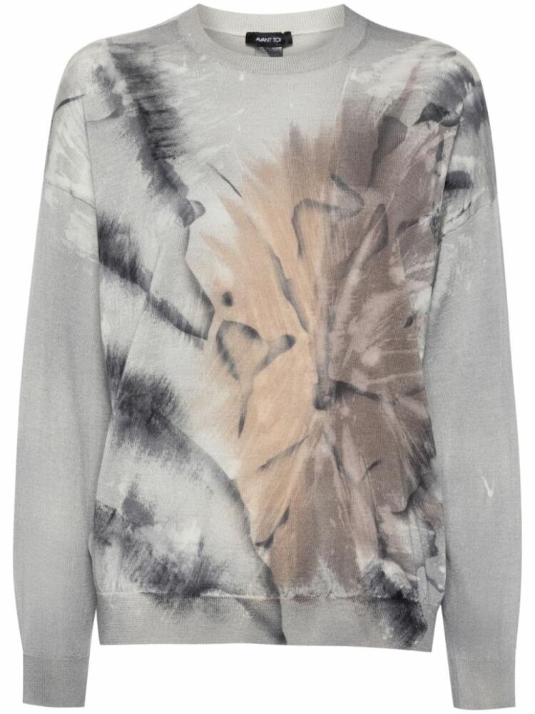 Avant Toi abstract-print sweater - Grey Cover