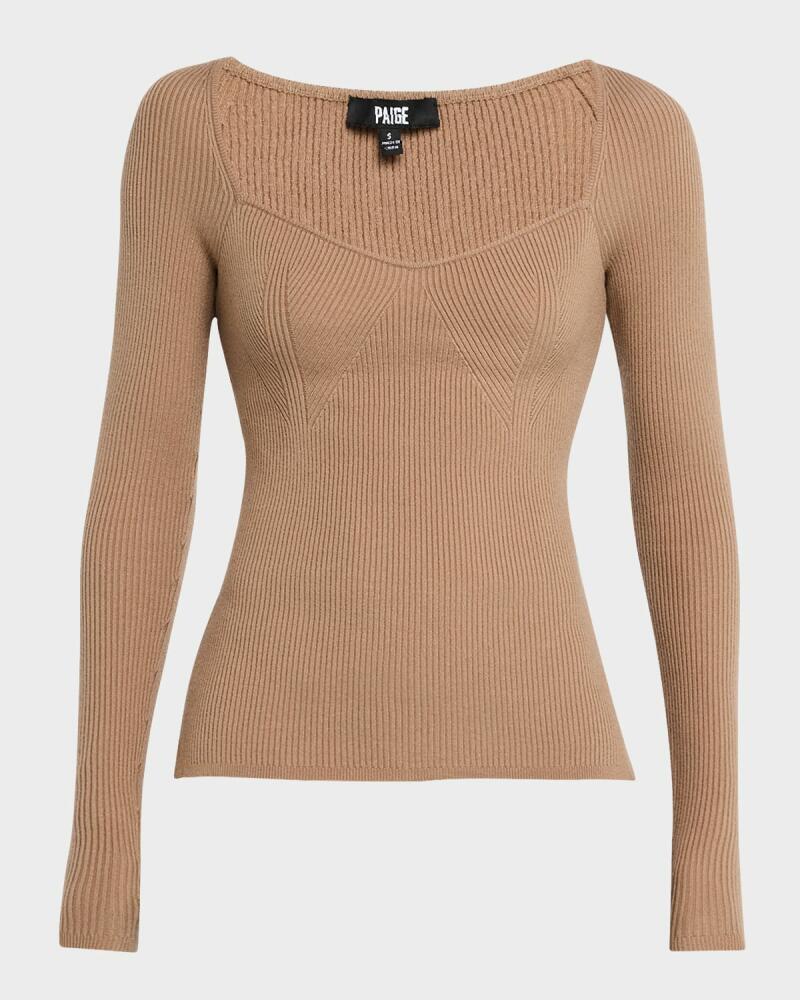 PAIGE Parvati Ribbed Long-Sleeve Top Cover