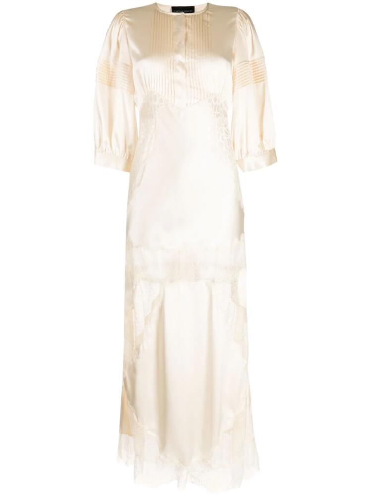 Cynthia Rowley Charmeuse lace silk dress - Neutrals Cover