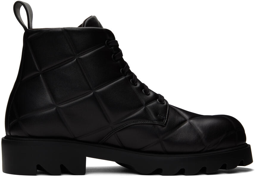 Bottega Veneta Black Strut Grid Boots Cover