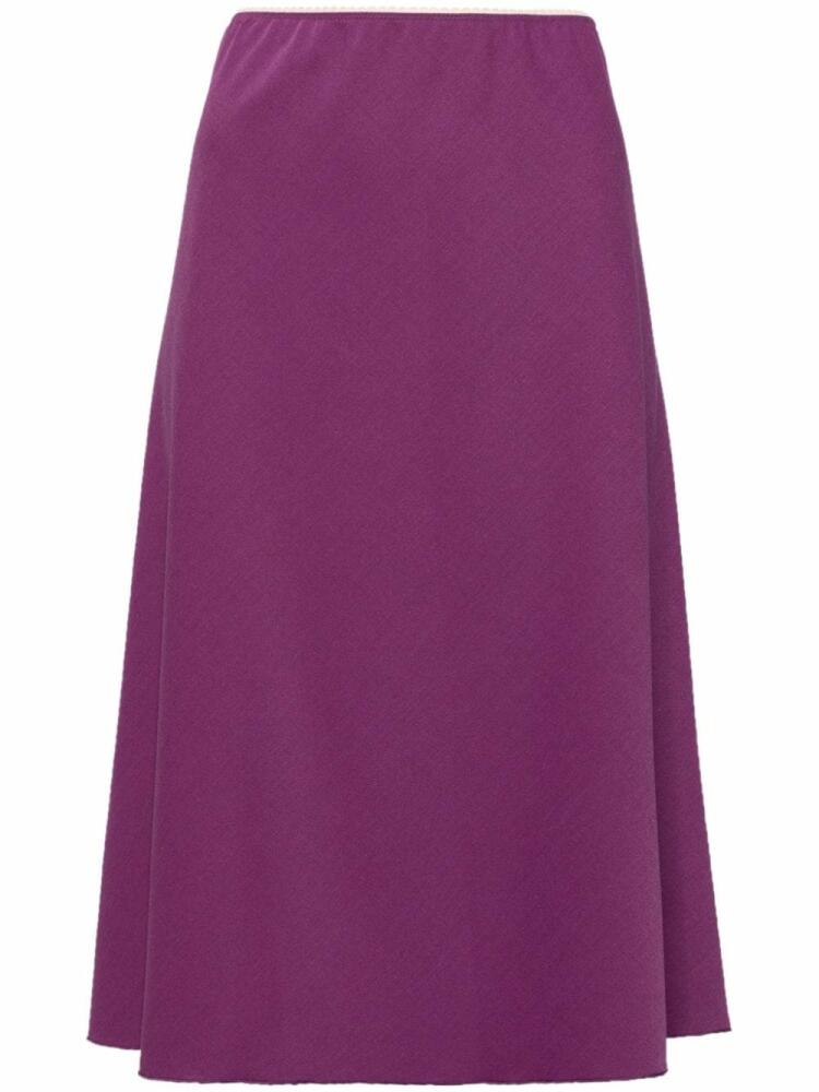 Nº21 twill A-line midi skirt - Purple Cover