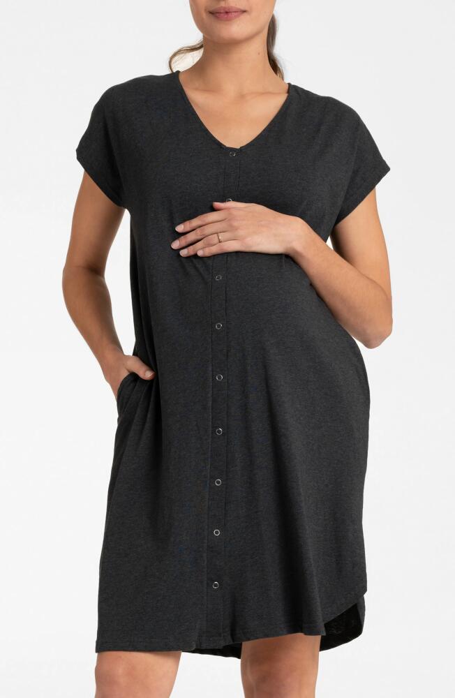 Seraphine Hospital Bag Maternity/Nursing Labor Nightgown in Charcoal Cover