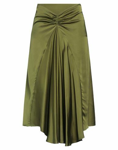 La Semaine Paris Woman Midi skirt Military green Viscose Cover