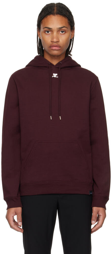 Courrèges Burgundy Embroidered Hoodie Cover