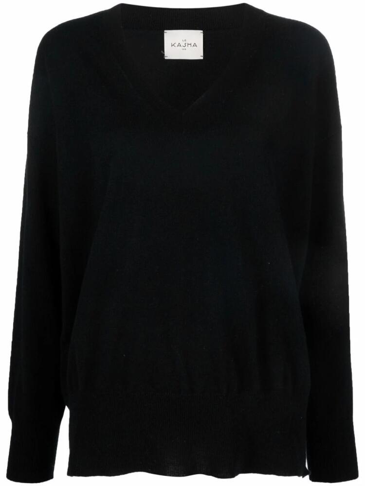 Le Kasha V-neck cashmere jumper - Black Cover