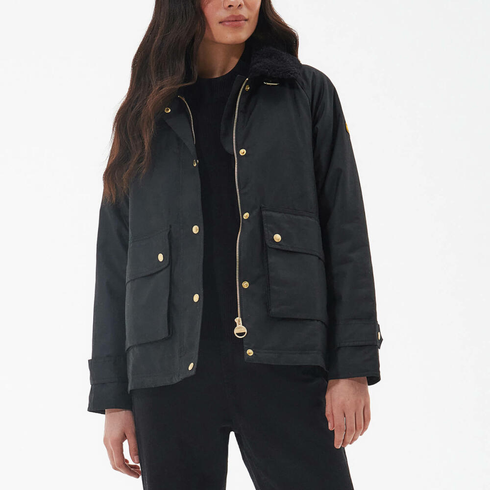 Barbour International Aprila Waxed-Cotton Jacket Cover