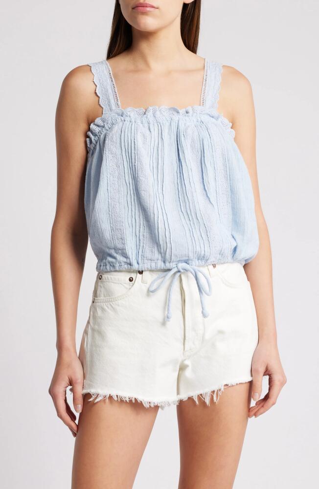 Free People Because of You Cotton & Linen Drawstring Waist Camisole in Chambray Cover