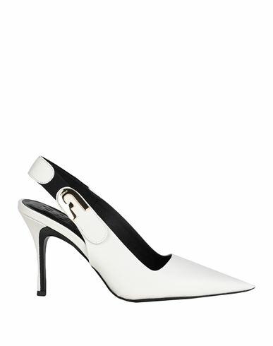 Furla Furla Sign Slingback T.90 Woman Pumps Light grey Leather, Polyester Cover