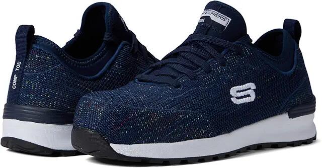 SKECHERS Work Bulkin - Balran Comp Toe (Navy/White) Women's Shoes Cover