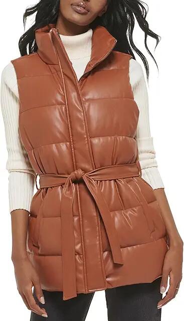 Levi's(r) Vegan Leather Puffer Vest (Camel) Women's Clothing Cover